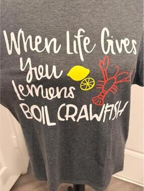 Casual Graphic T-Shirt When Life Gives You Lemons Boil Crawfish